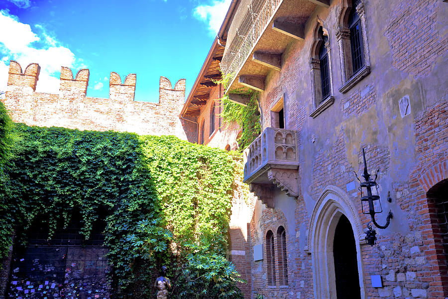 Patio and balcony of Romeo and Juliet house in Verona Photograph by Brch Photography