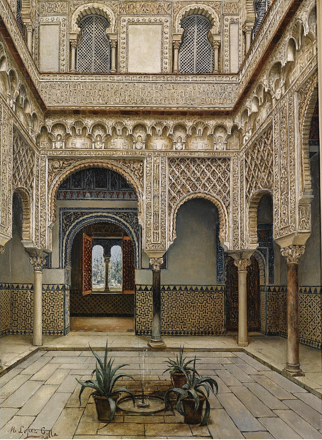 Patio del Alcazar de Sevilla Painting by MotionAge Designs - Fine Art ...