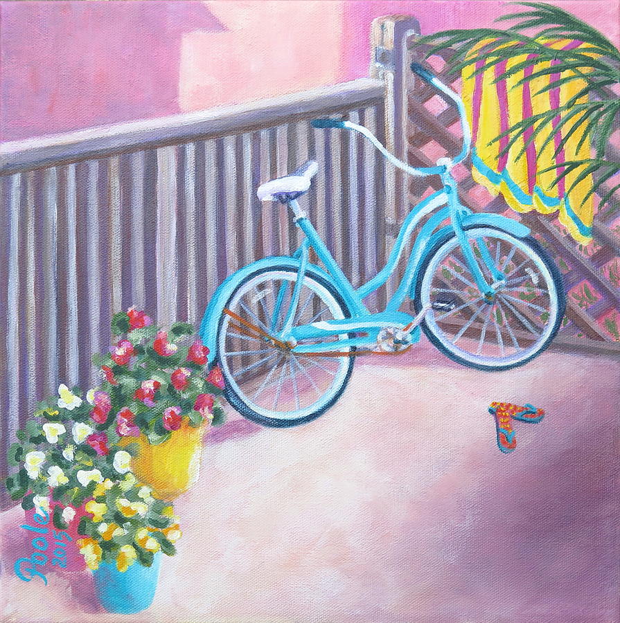 Patio Parking Painting by Pamela Poole