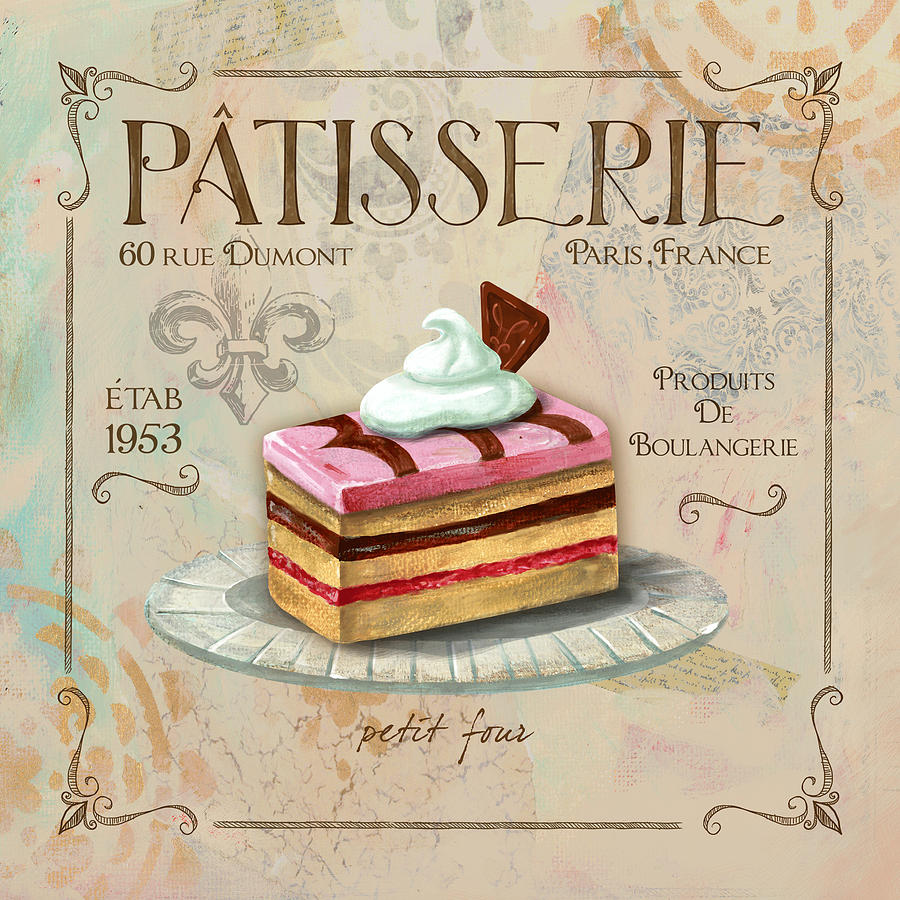 Patisserie Mixed Media - Patisserie Petit Four by Fiona Stokes Gilbert