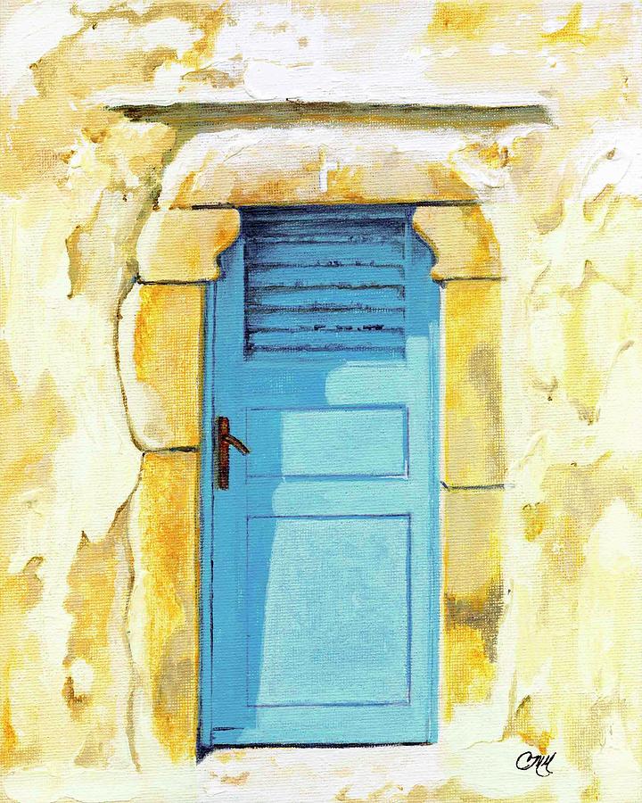 Patmos Door Painting by Carol McCarty