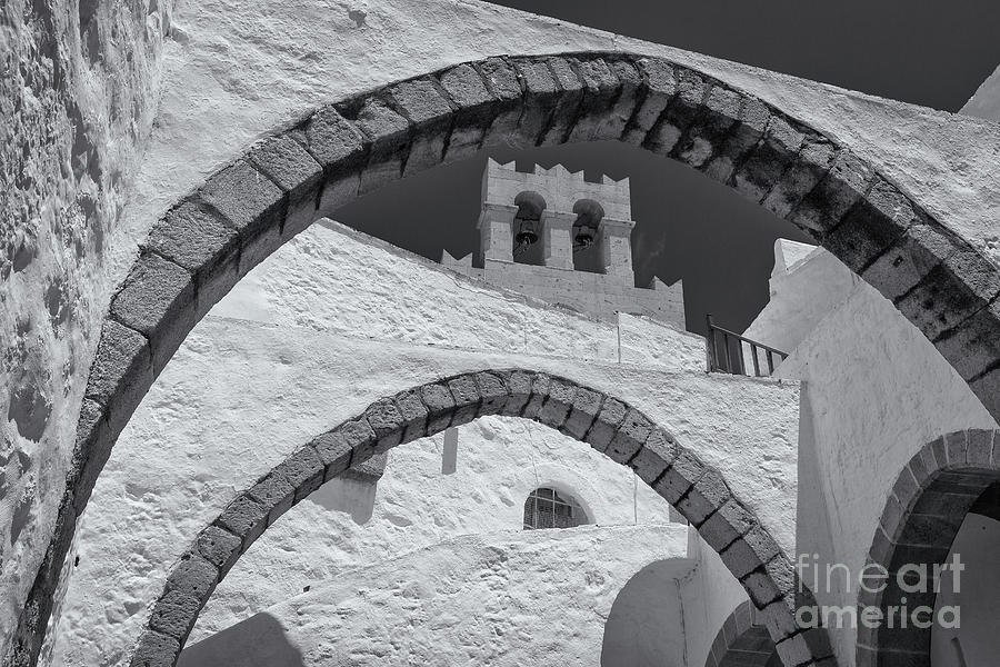 Patmos Monastery Arches Photograph by Inge Johnsson