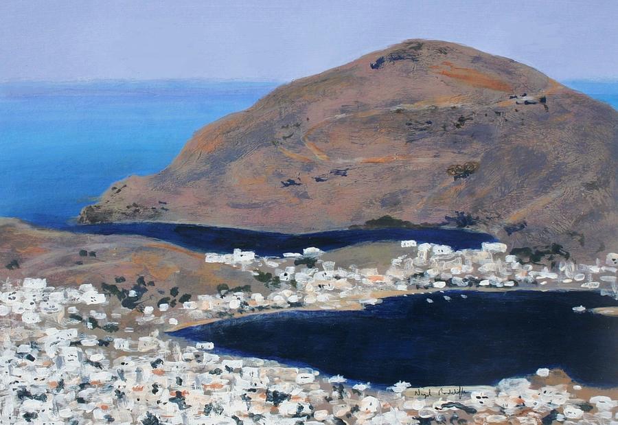 Patmos the Harbour Painting by Nigel Radcliffe