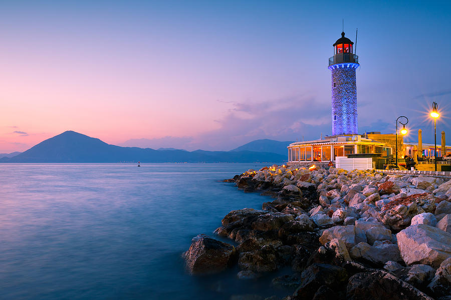 Greek Photograph - patras lighthouse VI by Milan Gonda