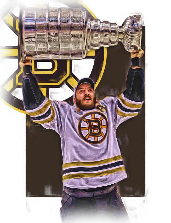 Patrice Bergeron Boston Bruins Oil Art 2 Greeting Card by Joe Hamilton