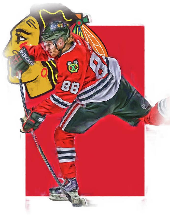 Patrick Kane CHICAGO BLACKHAWKS OIL ART SERIES 1 Mixed Media by Joe ...