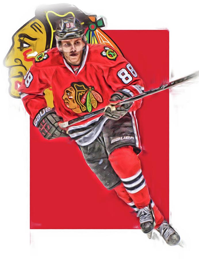 Patrick Kane CHICAGO BLACKHAWKS OIL ART SERIES 3 Mixed Media by Joe ...