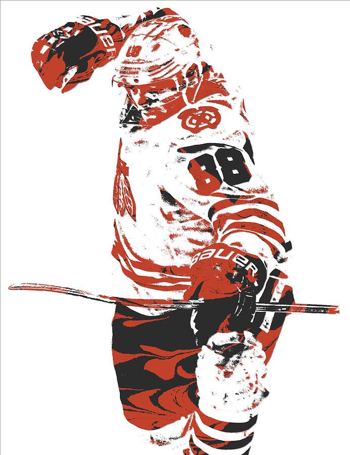 Patrick Kane Chicago Blackhawks Pixel Art 2 Mixed Media By Joe Hamilton