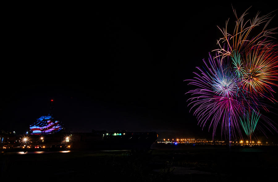 Firework Photograph - Patriot Point Firework by RC Pics