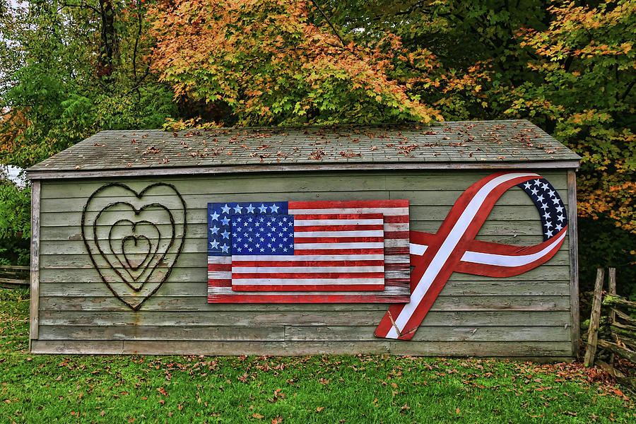 Patriotic and Romantic Shed Photograph by Allen Beatty