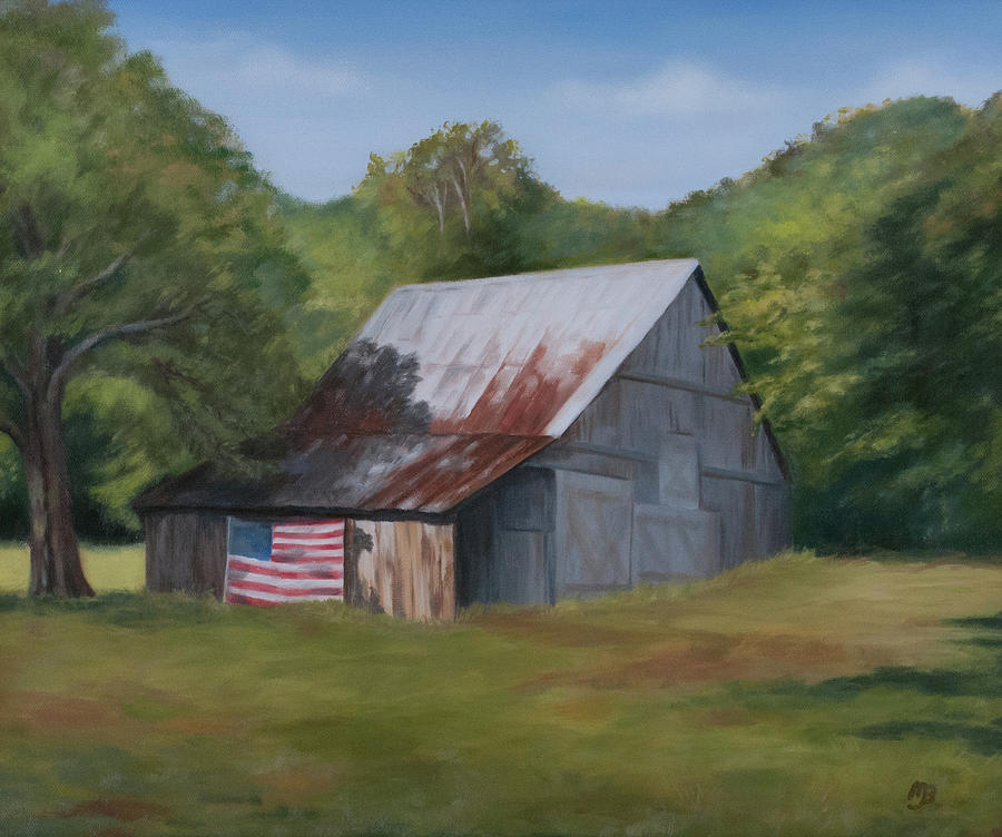 Patriotic Barn Painting by Margaret Batcheler - Fine Art America