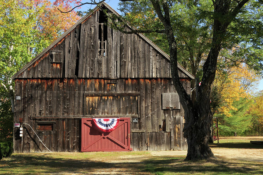 Patriotic Barn Photograph by Nancy De Flon
