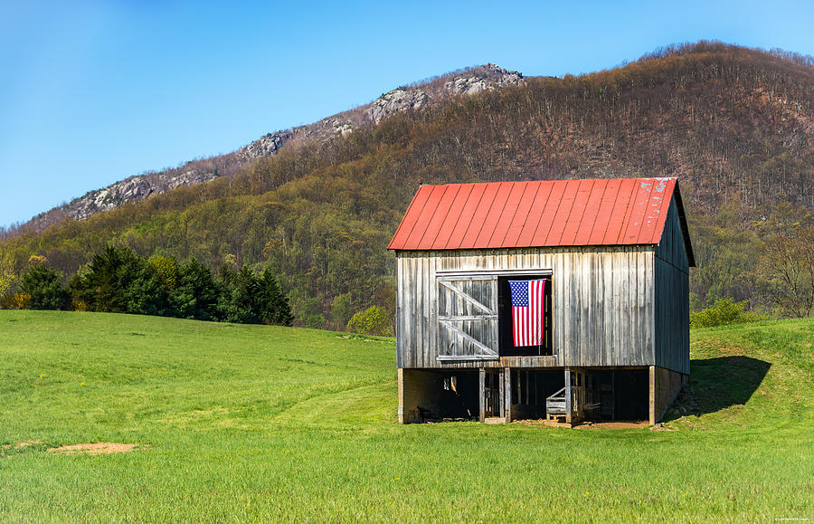 Patriotic Barn Photograph by Ryan Wyckoff
