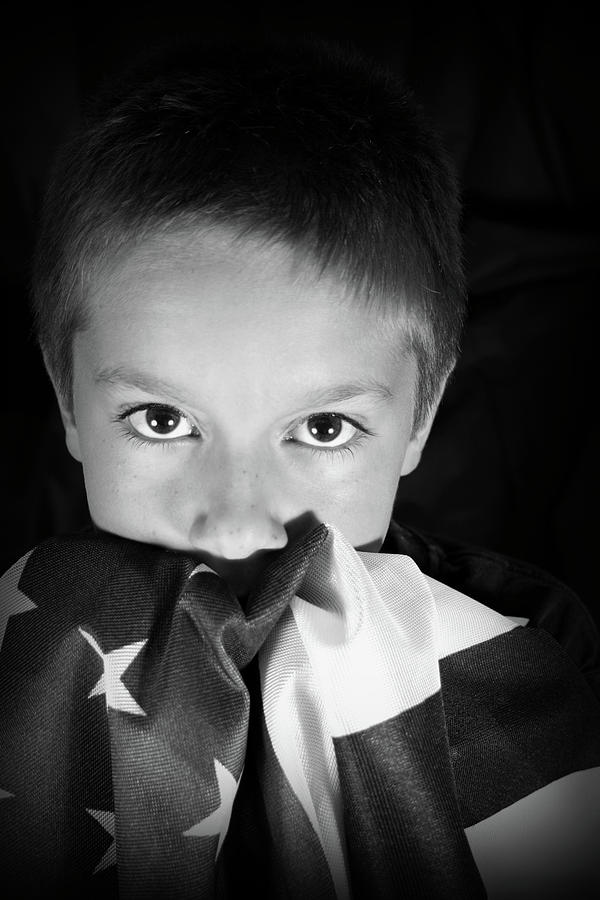 Patriotic Boy Photograph by Charles Benavidez