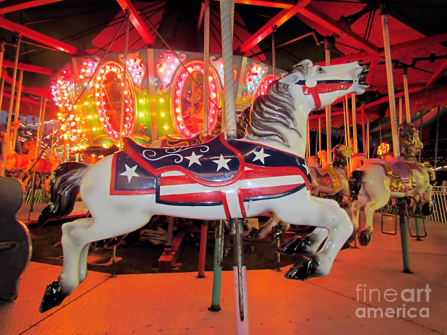 Patriotic Carousel Horse Photograph by Elizabeth Dow