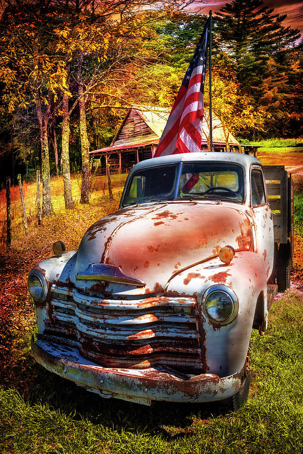 Patriotic Chevy Truck Photograph by Debra and Dave Vanderlaan