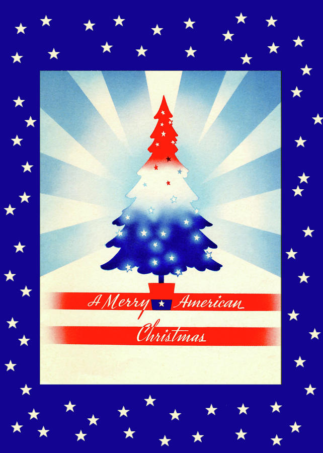 Patriotic Christmas Digital Art by Denise Beverly