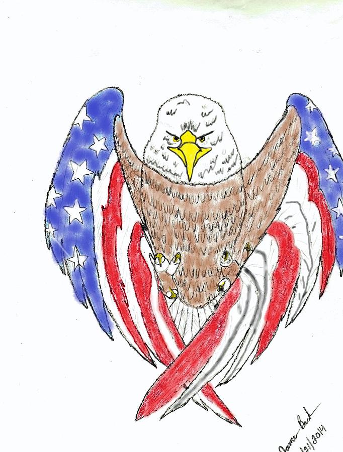 Patriotic Eagle Mixed Media by James Back - Fine Art America