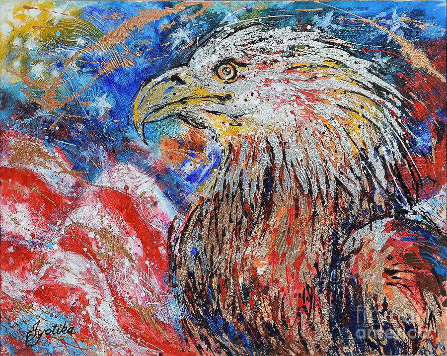 Patriotic Eagle  Painting by Jyotika Shroff