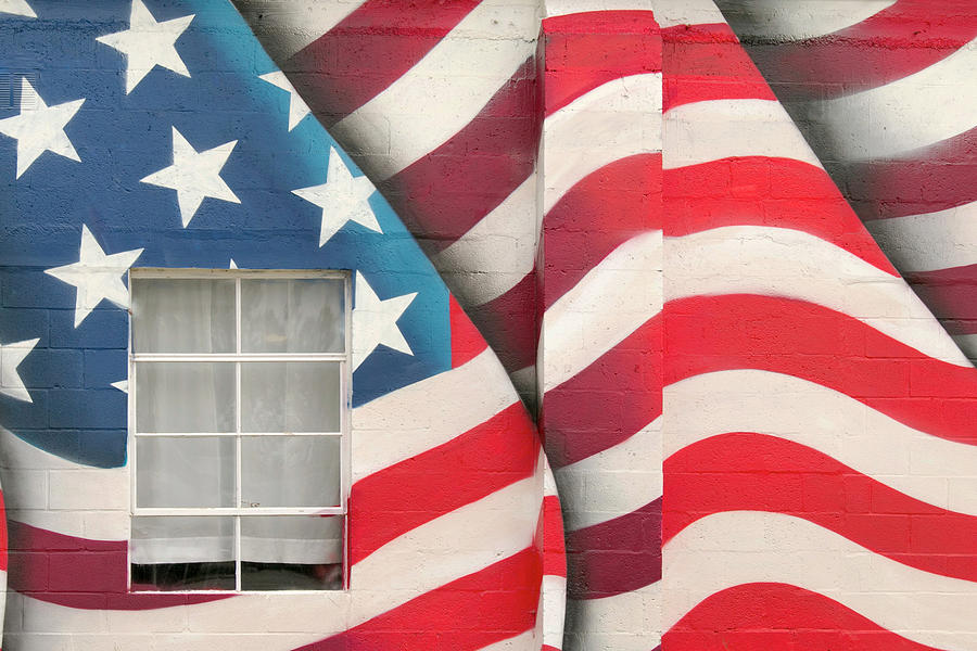 Patriotic Flag Mural Photograph by Art Block Collections