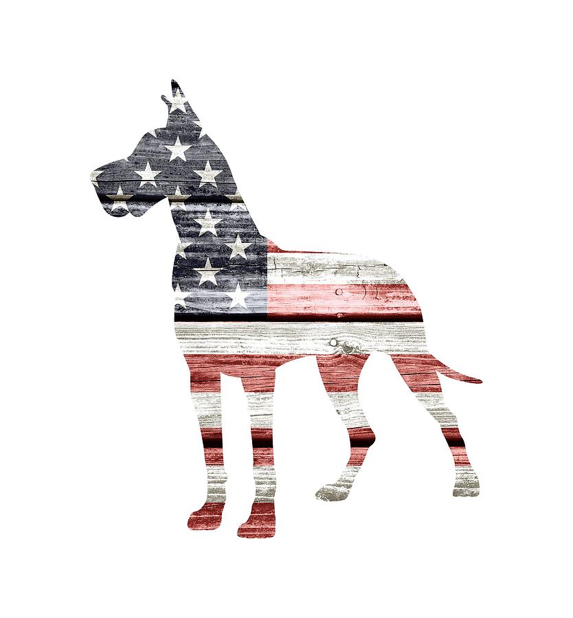 Patriotic Great Dane Digital Art by Lisa Crisafi - Fine Art America