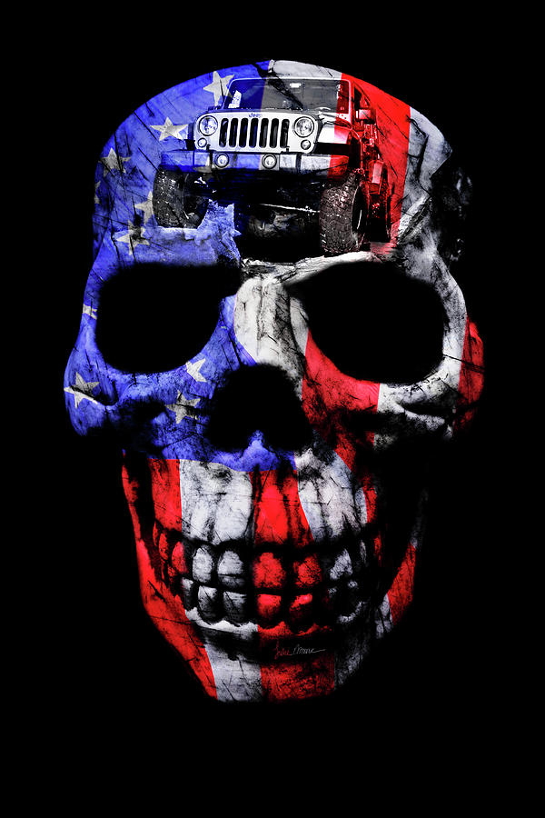 Patriotic Jeeper Skull JKU Wrangler Photograph by Luke Moore