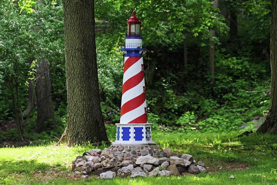 Patriotic Lighthouse- horizontal Photograph by Michiale Schneider