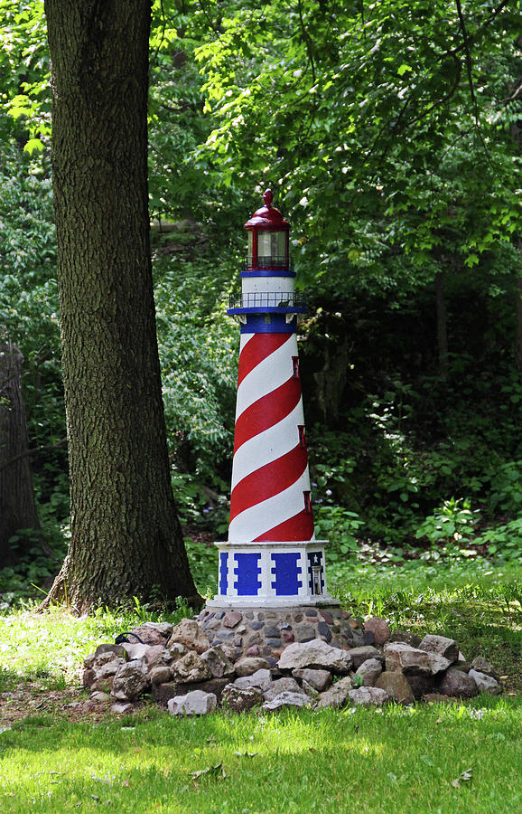 Patriotic Lighthouse- vertical Photograph by Michiale Schneider