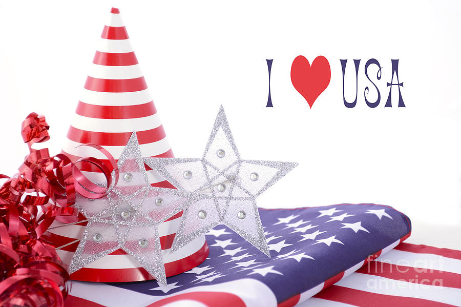 Patriotic party decorations for USA Events Photograph by Milleflore Images