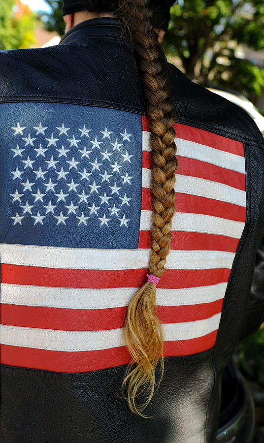 Flag Photograph - Patriotic Pony Tail by Jerry Frishman