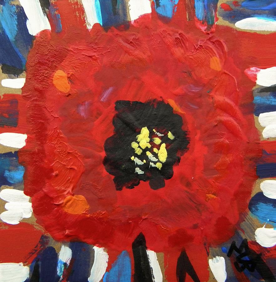 Patriotic Poppy Painting by Mary Carol Williams