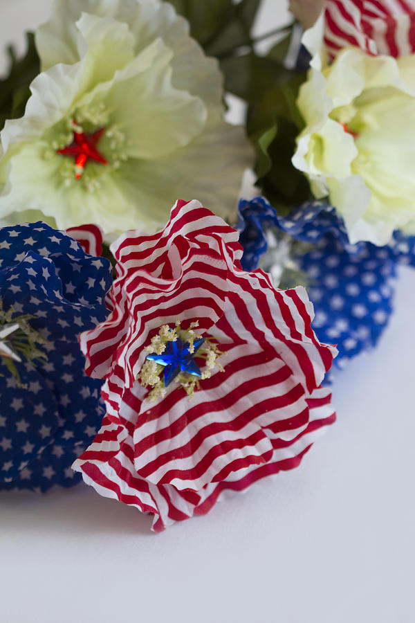 Patriotic Stars and Stripes Bouquet Photograph by Kathy Clark