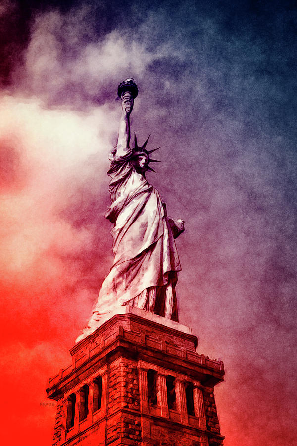 Statue Of Liberty Digital Art - Patriotic Statue of Liberty by Phil Perkins