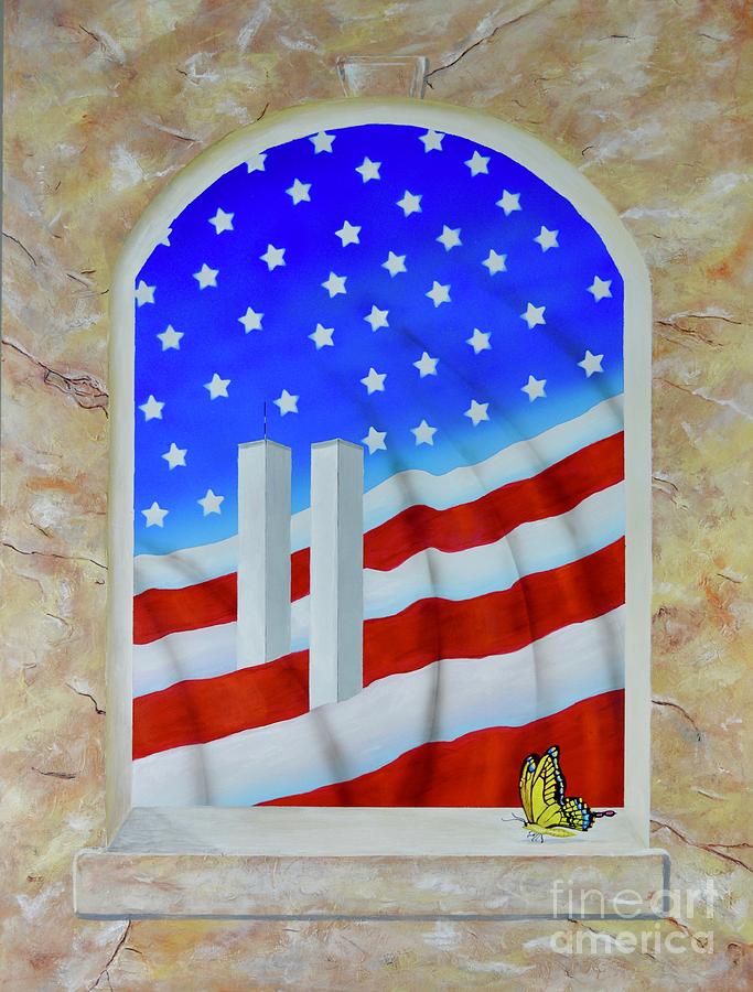 Butterfly Painting - Patriotic View by Mary Scott