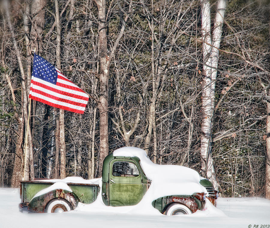 Patriotic Winter Photograph by Richard Bean