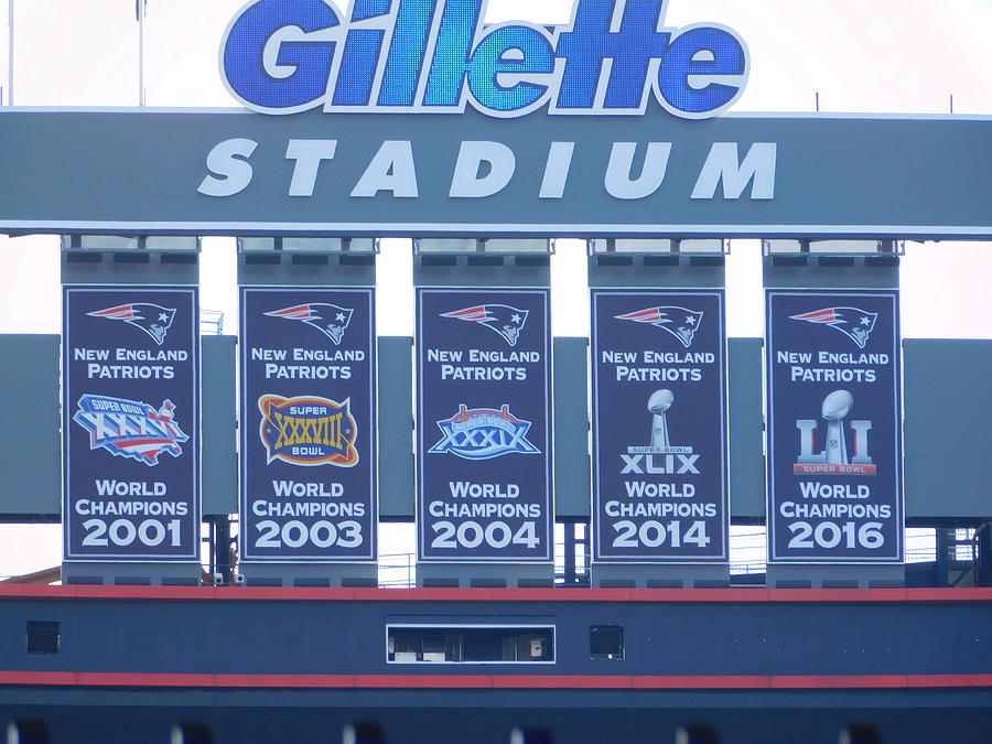 Patriots Championship Banners Photograph by Catherine Gagne
