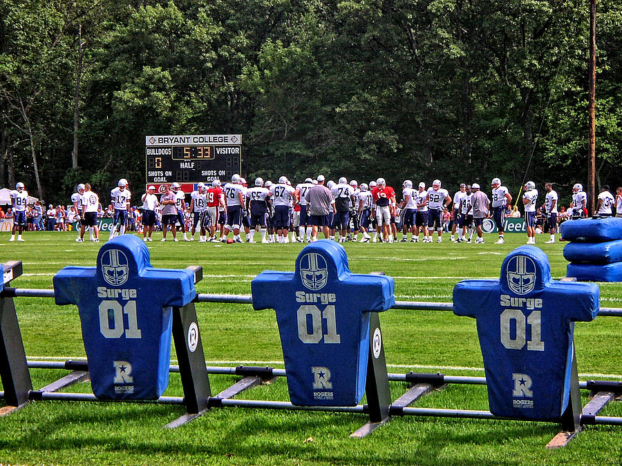 Patriots Practice at Bryant College Photograph by Mike Martin