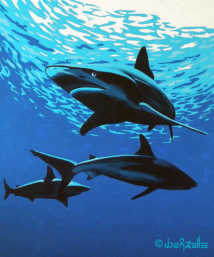 Sharks Painting - Patrol by Joe Roselle