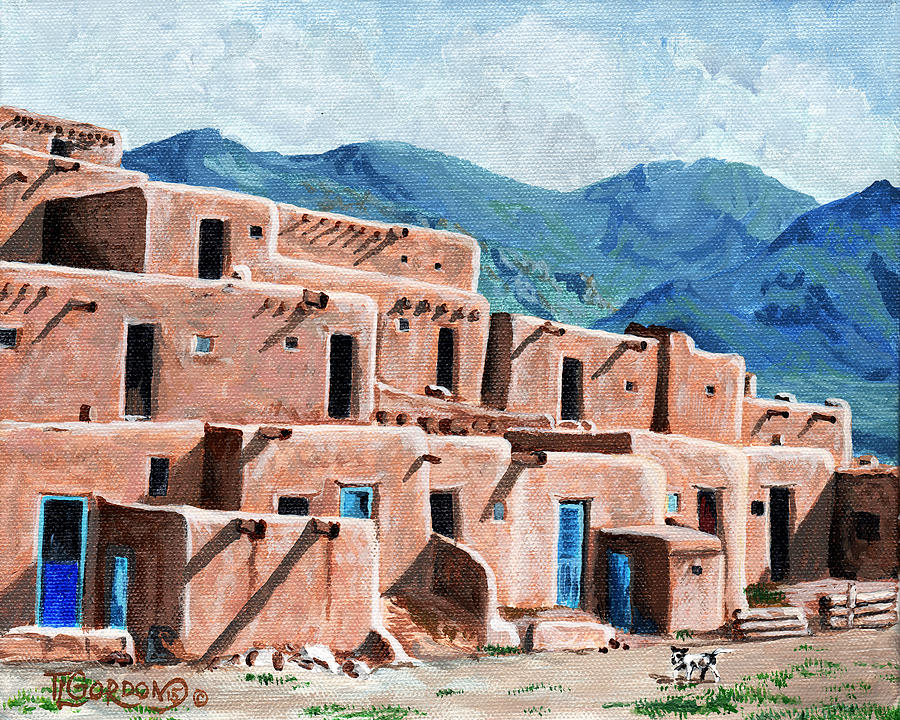 Patrolling the pueblo Painting by Timithy L Gordon