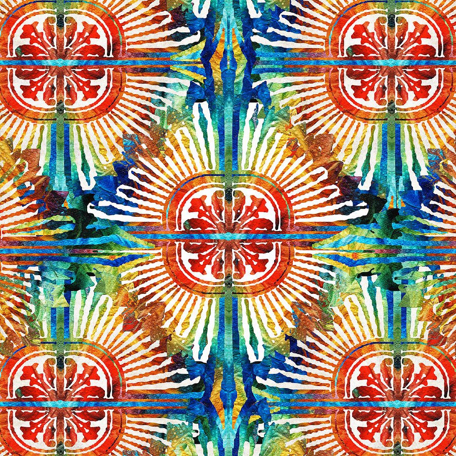 Pattern Art - Color Fusion Design 2 By Sharon Cummings Painting by Sharon Cummings