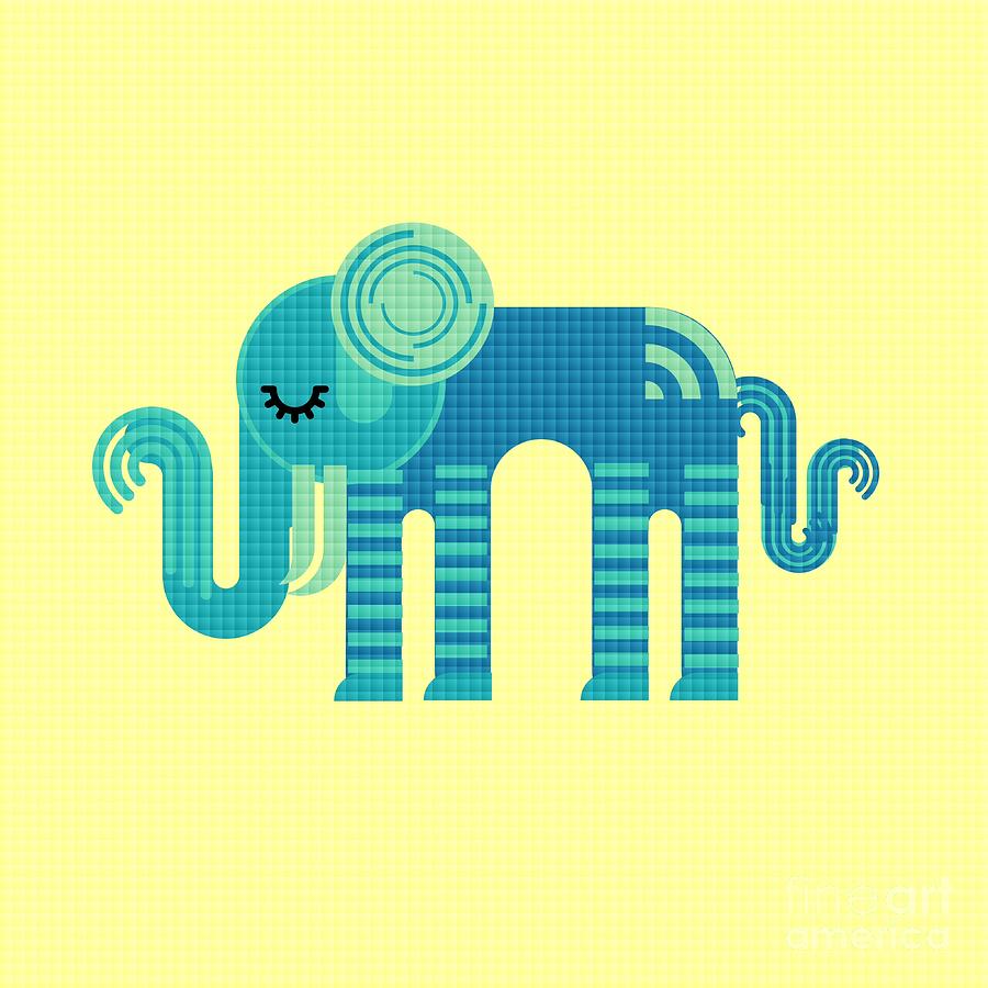 Pattern Elephant Digital Art by Vix Edwards