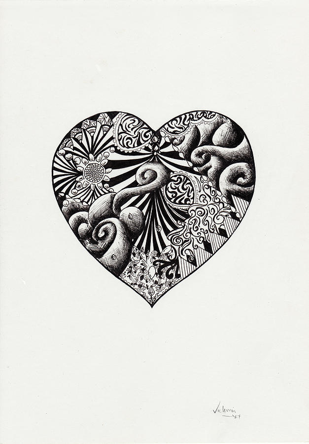 Pattern Heart Drawing by Vicki Chapman - Fine Art America