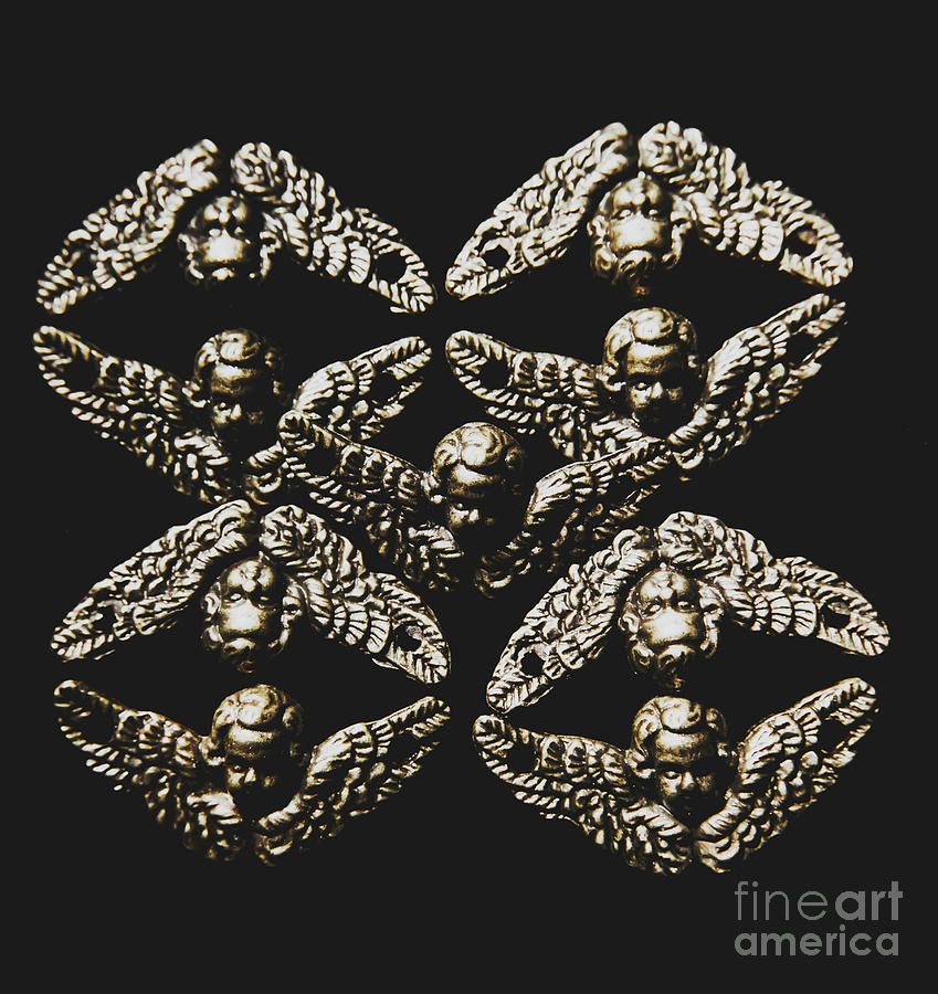 Pattern of antique cupid angels  Photograph by Jorgo Photography