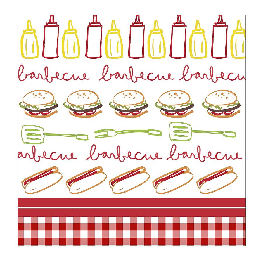 Holiday Photograph - Pattern With Barbecue Lettering, Hot by Gillham Studios
