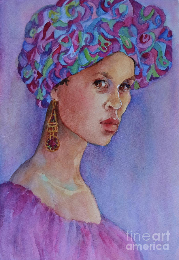 Fashion Painting - Patterns of Blue and Purple by Sherri Crabtree