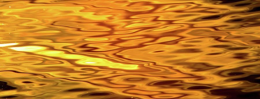 Patterns Of Yellow Light On Water  Photograph by Lyle Crump