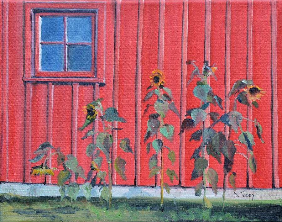 Pattys Sunflowers Painting by Donna Tuten