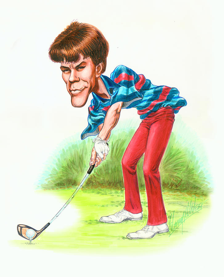 Golf Drawing - Paul Azinger by Harry West