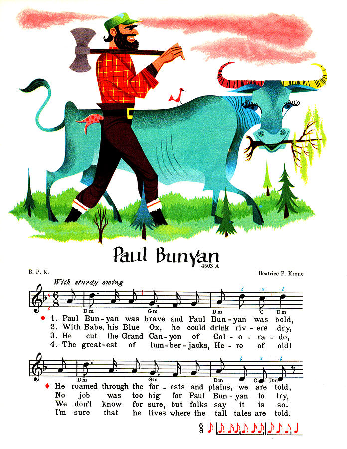 Paul Bunyan Mixed Media - Paul Bunyan Lumberjack by Zalman Latzkovich