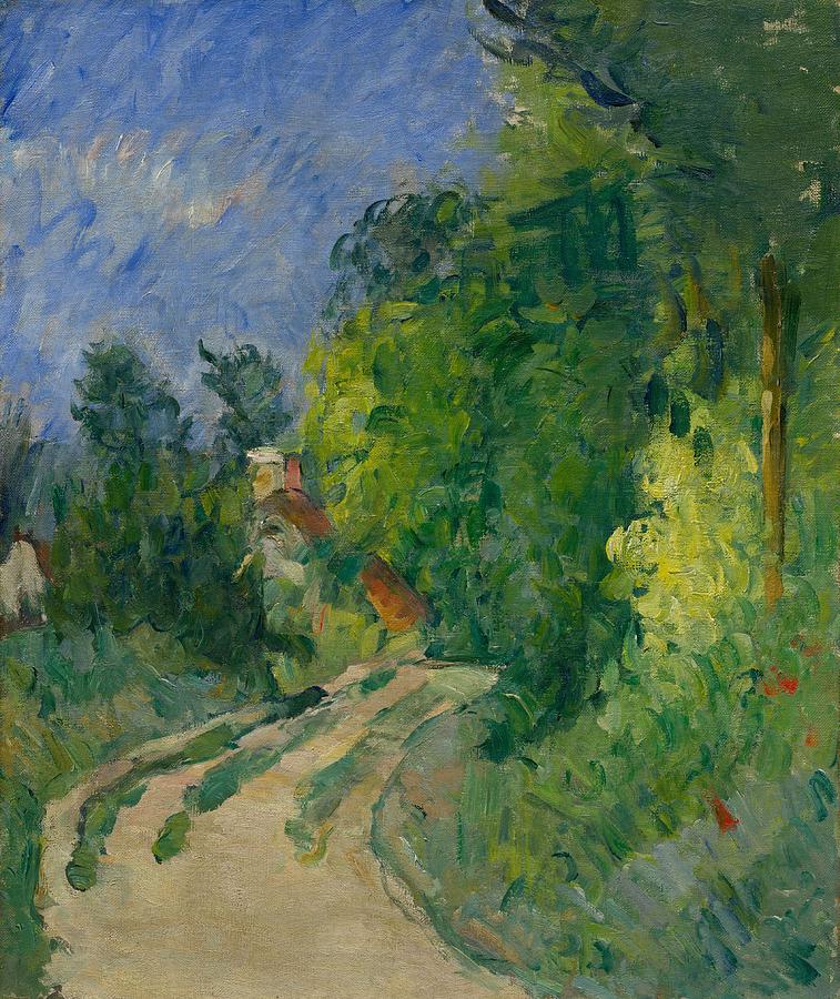Paul Cezanne,  Bend in the Road Through the Forest  La route tournante en sous-bois Painting by Celestial Images
